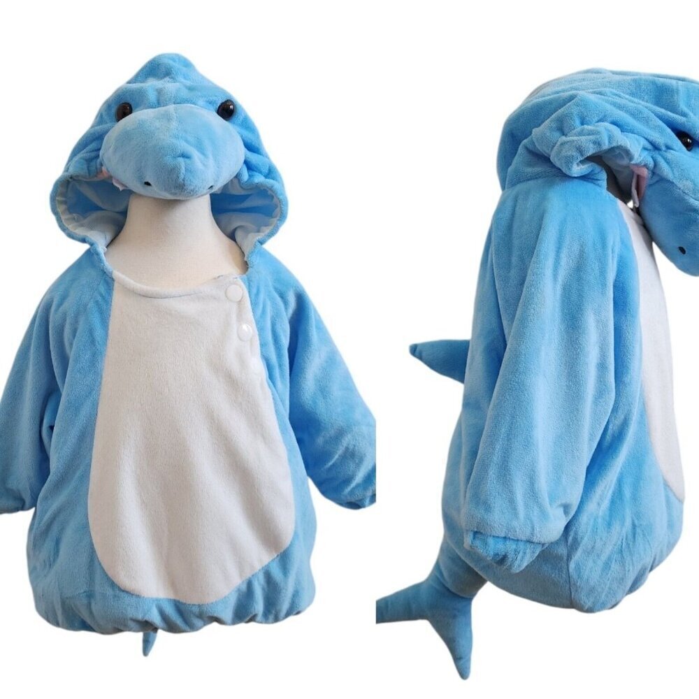 Baby Shark Blue Ocean Animal Pullover Hooded Costume Dress Up Infant 6-12M